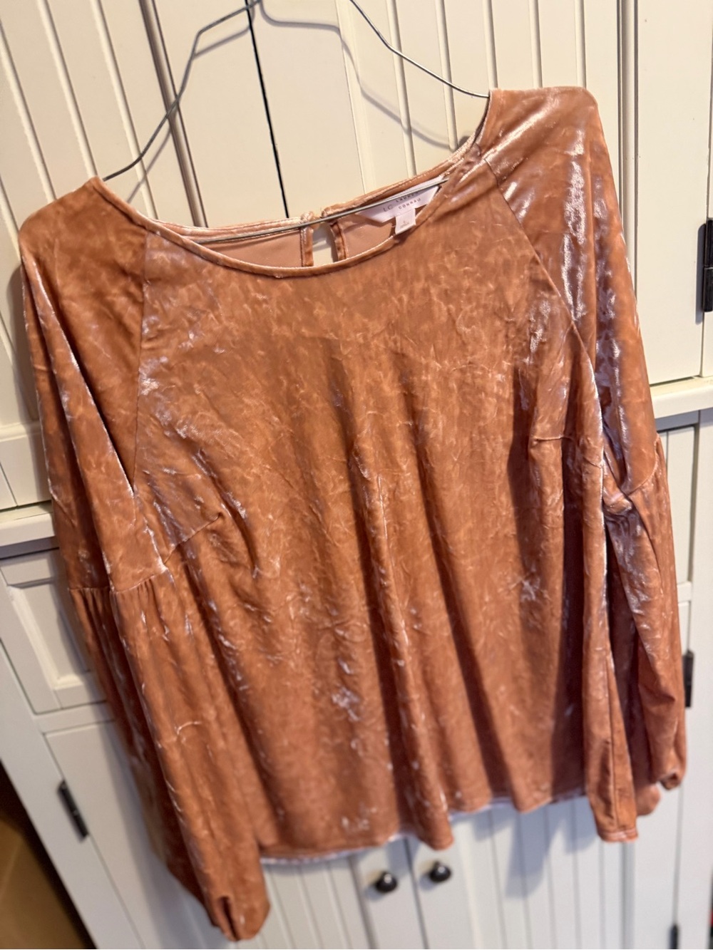 LC Lauren Conrad Crushed Velvet Tunic - Copper Brown